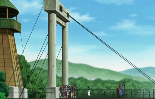 BORUTO41話、跳ね橋のたもとで伎璃を出迎える村人たち