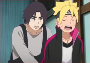 BORUTO42話、この銀ロビー内、ハグルマ、上手く縛れない。