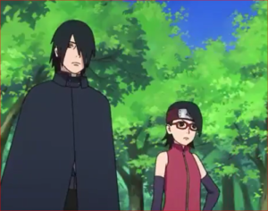 アニメBORUTO54話、ボルトをフォローするサラダ