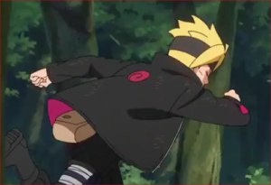 アニメBORUTO54話、走り去るボルト