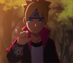 アニメBORUTO55話、科学忍具の手裏剣を試す
