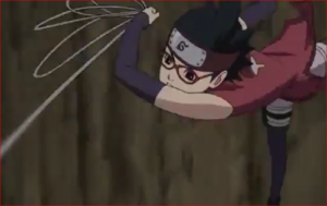 BORUTO56話、ボルトにワイヤーを投げるサラダ