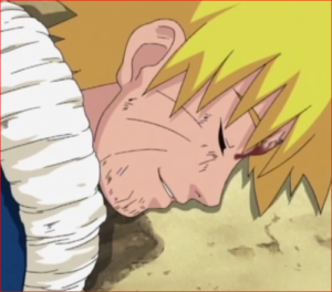 アニメBORUTO56話、安心して気絶するナルト
