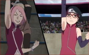 アニメBORUTO58話、うちは母娘のシャンナロォ～！！