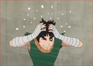 アニメBORUTO58話、リー！何故頭髪を庇う？