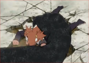 アニメBORUTO59話、地面にたたきつけられるチョウチョウ