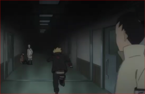 BORUTO63話、シカダイとすれ違うボルト