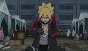 BORUTO63話、科学忍具を打ち捨てるボルト
