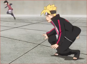 アニメBORUTO61話、黒鉄の拳からフリーになった二人