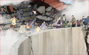 アニメBORUTO62話、ヒマワリを連れるヒナタ
