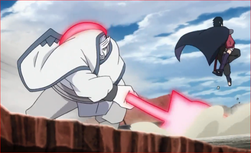 アニメBORUTO62話、少し離れたところでは、サラダを抱えてキンシキと戦うサスケが！