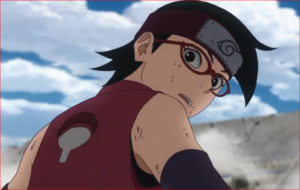 アニメBORUTO62話、背後に殺気を感じるサラダ