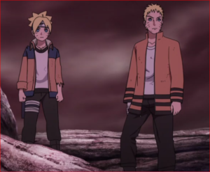 アニメBORUTO64話、ナルトと並ぶボルト