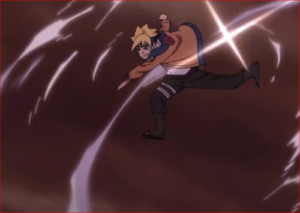 アニメBORUTO65話、クナイを投げるボルトの影分身