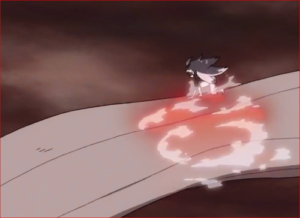 アニメBORUTO65話、サスケを捕獲した犬の首にチャクラを流し込むモモシキ