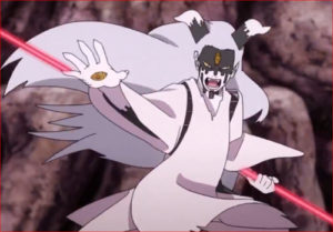 アニメBORUTO65話、チャクラの長刀を手にするモモシキ