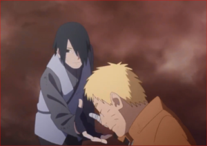 アニメBORUTO65話、ナルトに手を差し出すサスケ