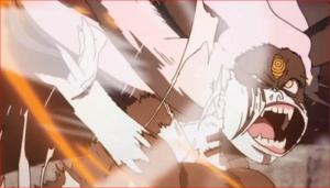 アニメBORUTO65話、ボルトの螺旋丸を喰らうモモシキ