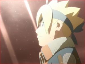 アニメBORUTO65話、モモシキが消滅した空を見上げるボルト