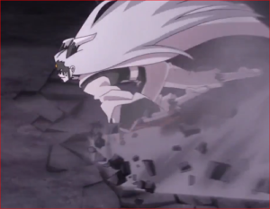 アニメBORUTO65話、二人を地面に撃ち付けながら高速移動するモモシキ