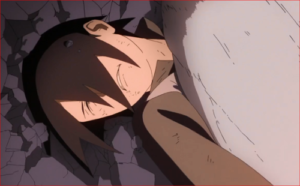 アニメBORUTO65話、気絶しているサスケ