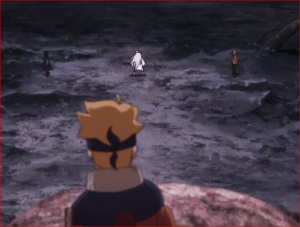 アニメBORUTO65話、父と師匠の戦いを見るボルト