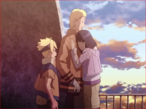 アニメBORUTO66話、ナルトの姿を見て縋りつくヒナタ
