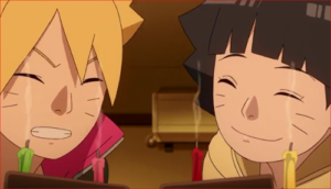 アニメBORUTO66話、ろうそくを消す二人