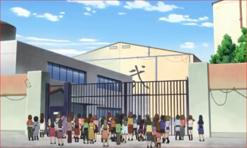 アニメBORUTO68話、撮影所の外に集まるファン