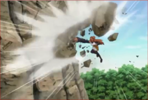 アニメBORUTO69話、岩を粉砕するチョウチョウ