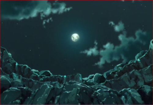 アニメBORUTO第73話、月を見上げる二人
