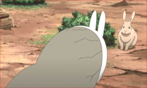 アニメBORUTO81話、チビ芥の標的化するウサギ